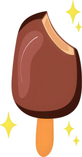 咬过的巧克力冰棍