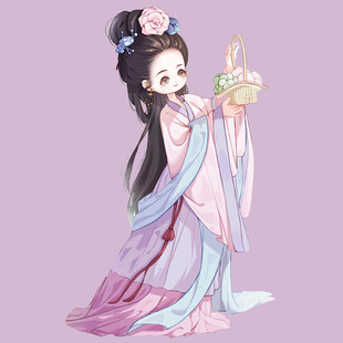 古风持篮少女