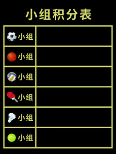 体育运动小组积分表