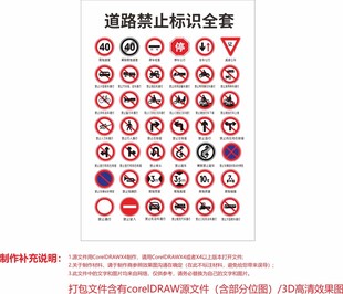 道路禁止标识全套展示