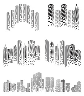 城市建筑轮廓矢量素材