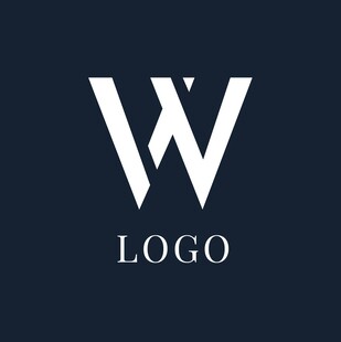 简约W字母标志设计