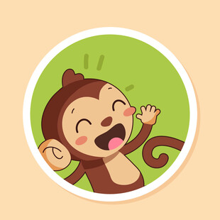 可爱小猴开心欢呼