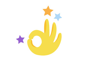 创意手势与星星图标设计