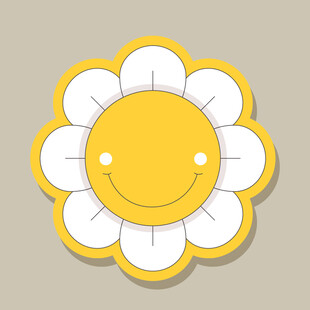 可爱笑脸小雏菊图案