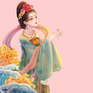 敦煌飞天神女古风插画
