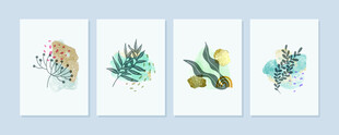 四幅清新植物装饰画