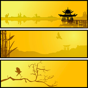 古风山水风景插画