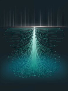 蓝色高端渐变光影线条感背景图