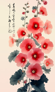 水墨花背景