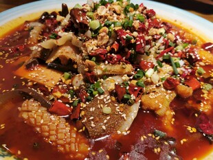 香辣可口的水煮肉片