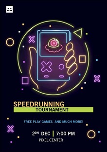 超炫荧光夜跑活动宣传图