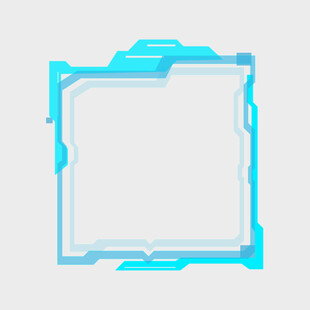 蓝色科技风边框设计元素