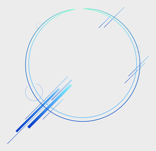 蓝色线条环绕的简约圆形