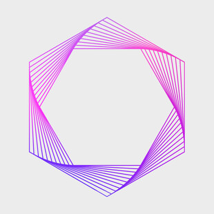 渐变线条构成的六边形图案