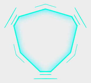 蓝色科技感盾牌图标