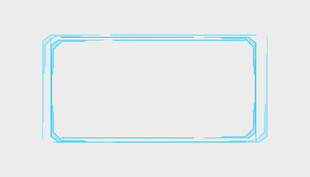 蓝色渐变边框图形元素