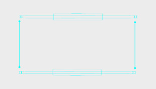 蓝色边框矩形图形元素