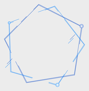 蓝色线条构成的多边形图案