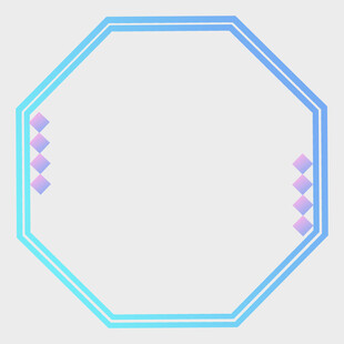渐变八边形边框装饰元素