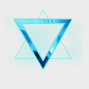 蓝色立体三角形几何图形