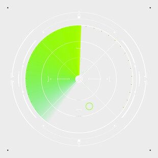 绿色扇形数据图表元素