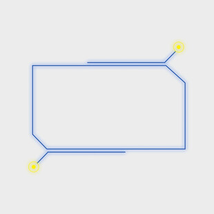 蓝色边框带黄色端点图形