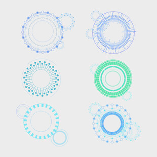 多彩圆形装饰图案集合