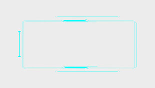 简约蓝色线条边框元素