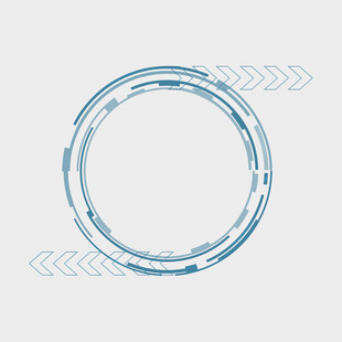 蓝色科技风环形边框元素