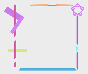 多彩几何边框装饰图案