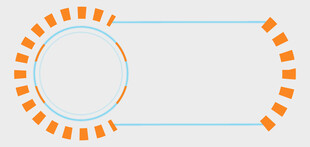 橙色环形图案设计元素