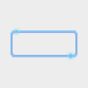 蓝色边框矩形框元素