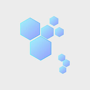 蓝色渐变六边形图案元素