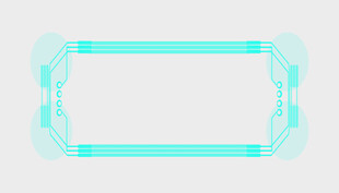 简约蓝绿色几何边框图案