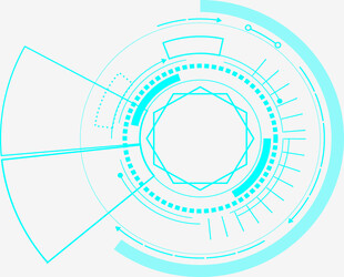 科技感蓝色圆形界面元素