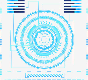 科技感蓝色圆形机械图案
