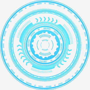 科技风蓝色圆形机械图案