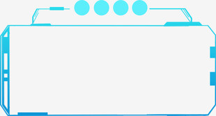 蓝色简约边框设计元素