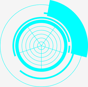 科技感蓝色圆形线条图案