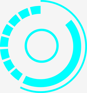 蓝色科技风环形进度图标