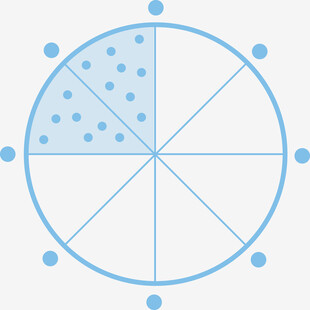 蓝色扇形统计图示例