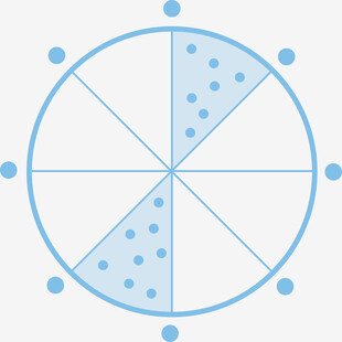 蓝色扇形统计图示例图
