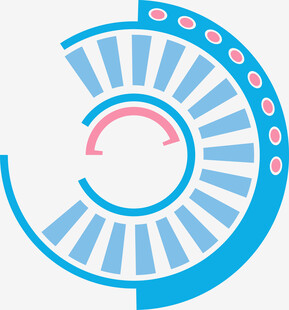 蓝色环形科技风图标设计