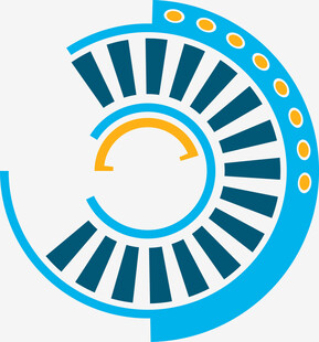 蓝色科技感环形图案设计