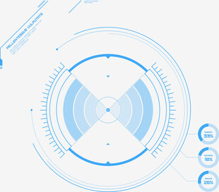 科技感蓝色圆形界面元素