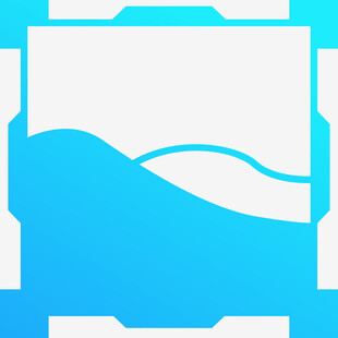 蓝色几何图形抽象图标