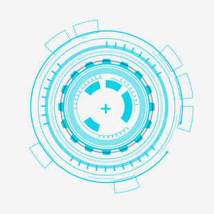 科技感蓝色圆形界面元素