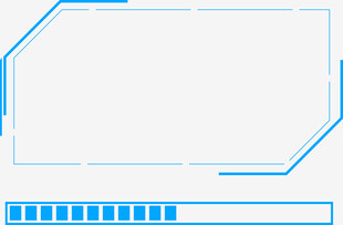 简约蓝色科技风边框元素