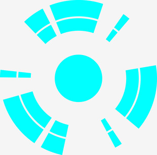 蓝绿色几何圆形图案设计